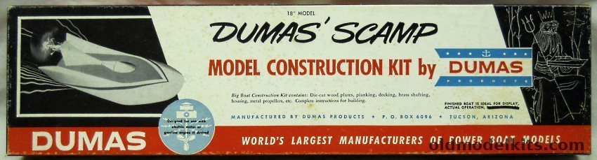 Dumas Scamp Boat For Gas Or Electric Power - 18 Inches Long, S-150 plastic model kit